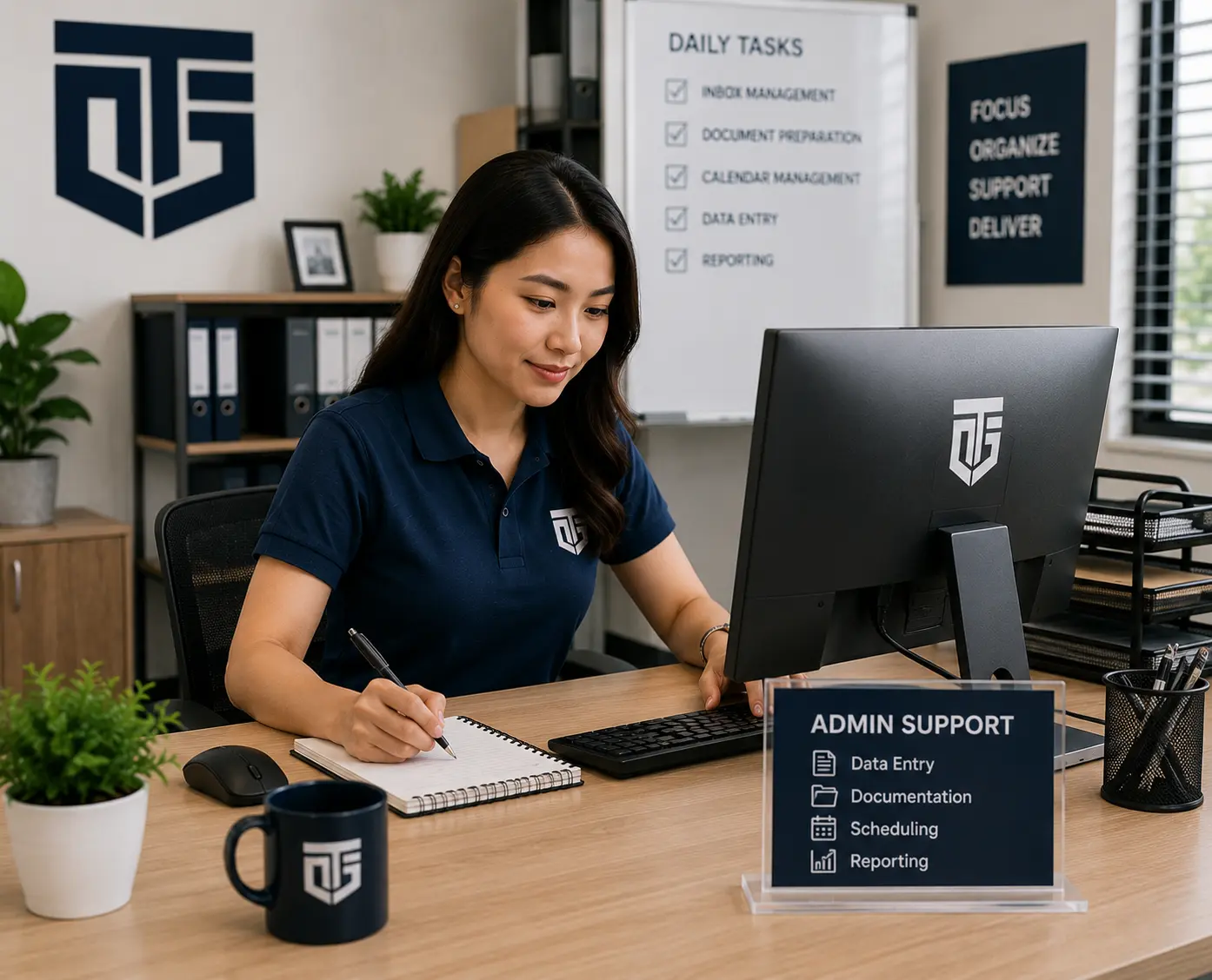 Tamikon Global offshore admin support image showing professional administrative and back-office support work