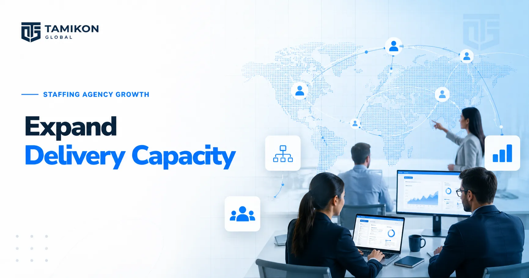 Tamikon Global featured image showing staffing agency growth through connected workforce delivery capacity.