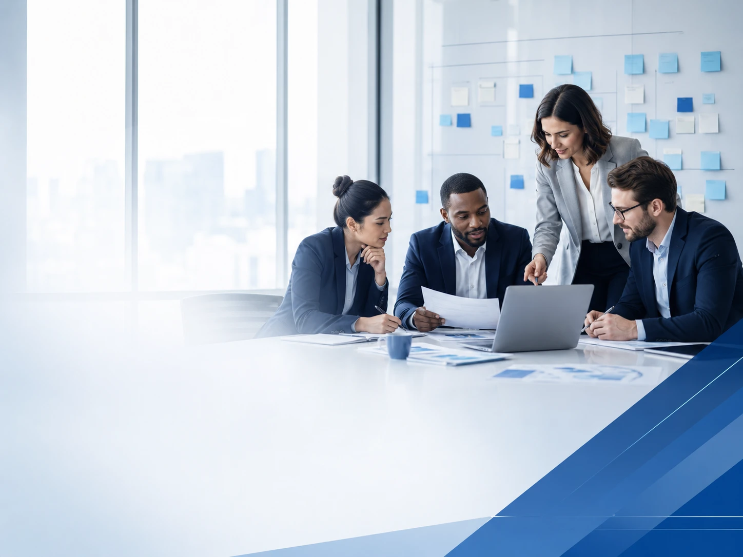 Business team planning workforce support for Canada operations